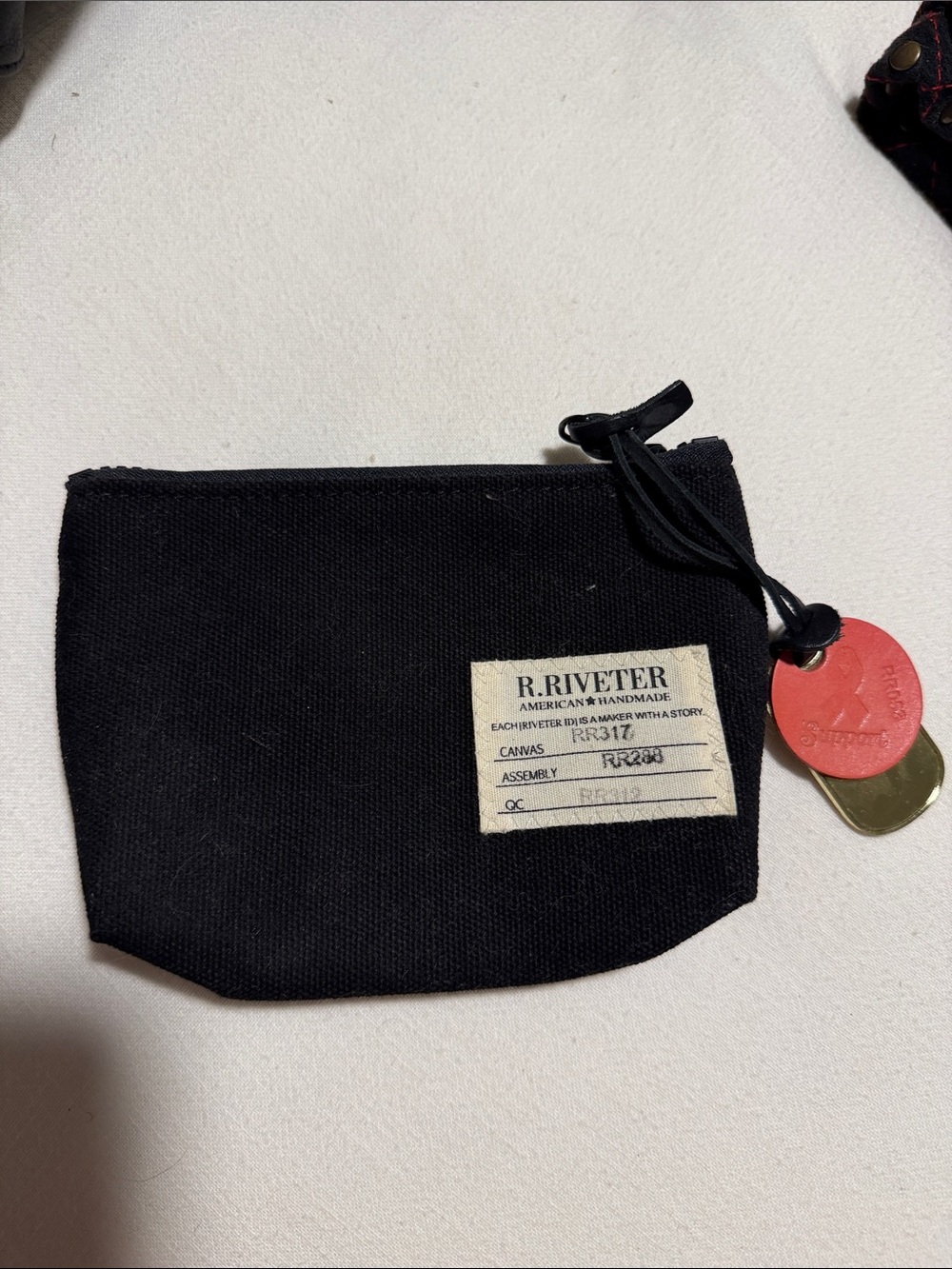 R. Riveter Black Canvas Zipper Pouch